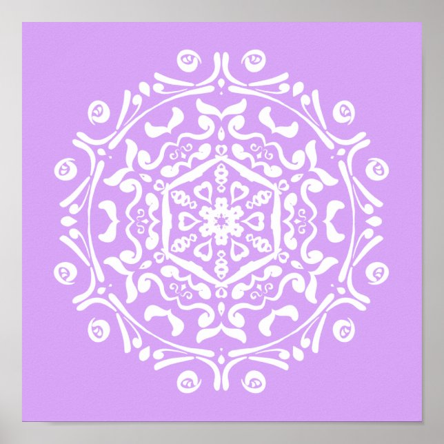 Lavender Mandala Poster (Vorne)