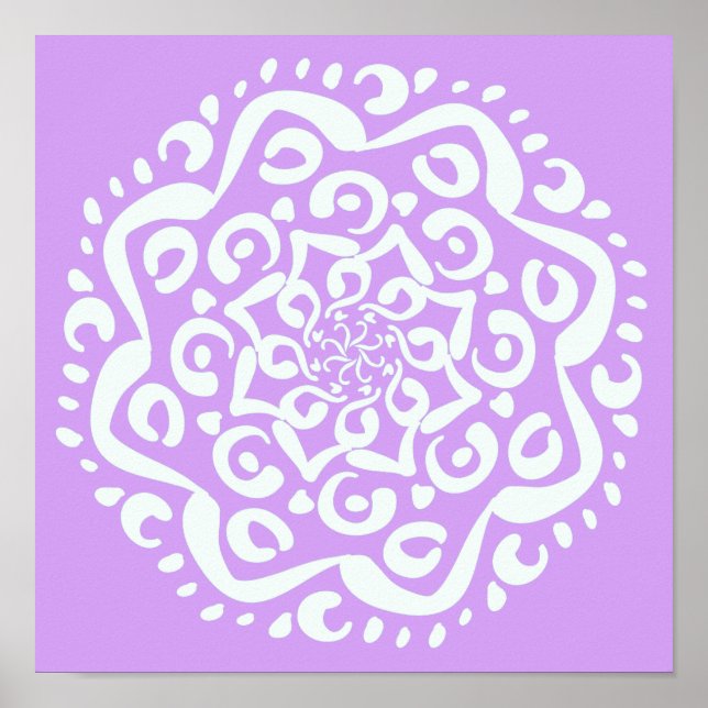 Lavender Mandala Poster (Vorne)