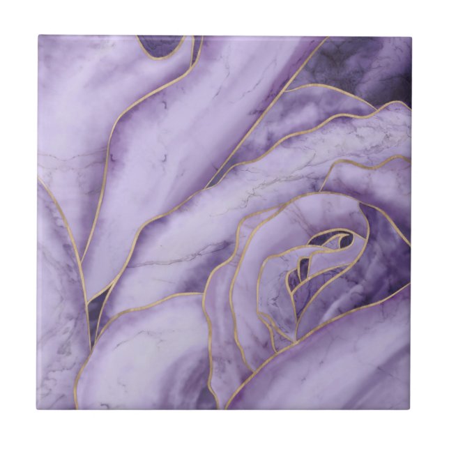 Lavender Marble Rose Fliese (Vorderseite)