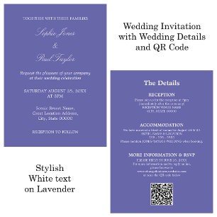 Lavender Mariage QR Code RSVP Invitation