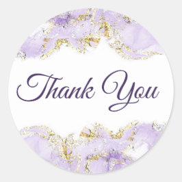 Lavender Marmordesign danke Runder Aufkleber