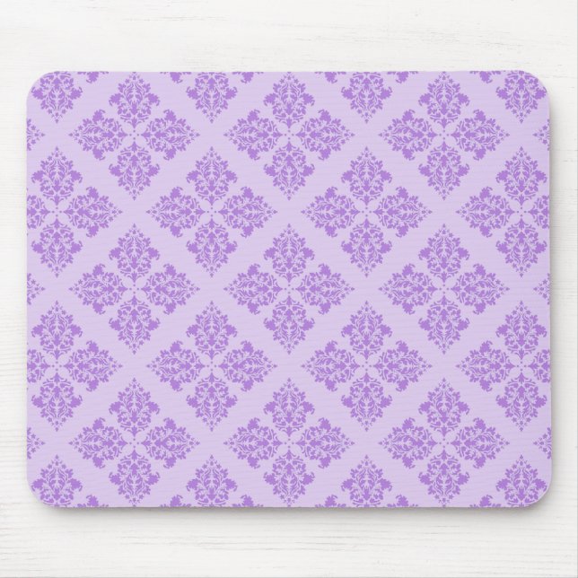 Lavender marokkanischer Damask Mousepad (Vorne)