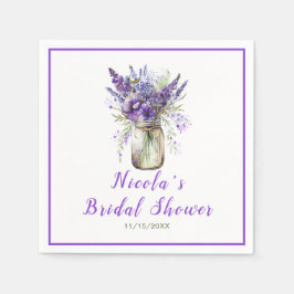 Lavender Mason Jar Brautparty Serviette
