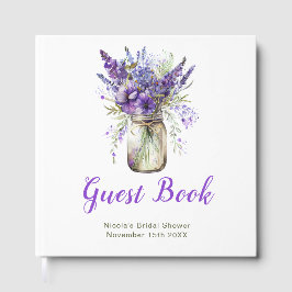 Lavender Mason Jar Bridal Shower Gästebuch