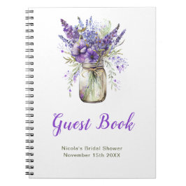 Lavender Mason Jar Bridal Shower Guest Book Notizblock