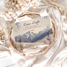 Lavender Meadow Peaks Baby Shower Diapper Raffle Begleitkarte