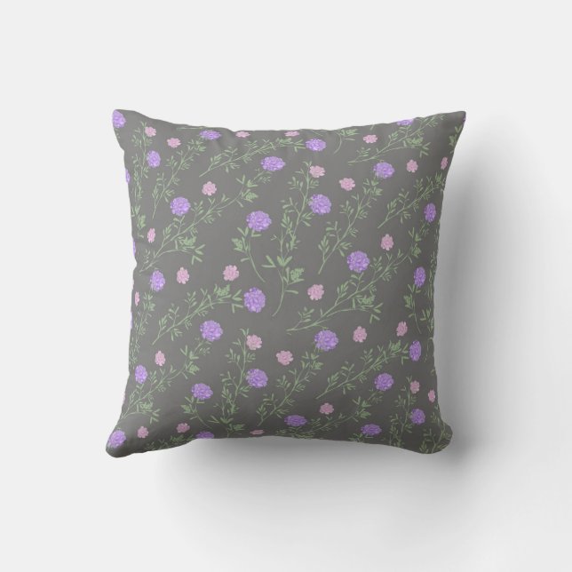 Lavender Meadow Wildflower Botanical Kissen (Rückseite)