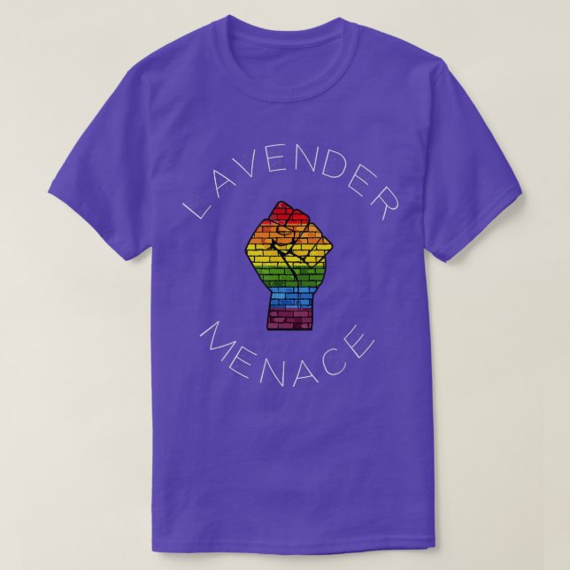 Lavender Menace Lesbian Feminist Pride LGBT Radfe T-Shirt (Design vorne)