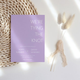 Lavender Minimalistisch binden wir die Knotehe Einladung