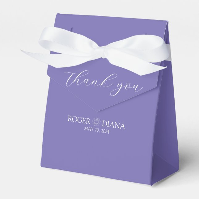 Lavender Minimalistisch Wedding Geschenkschachtel (Vorderseite)