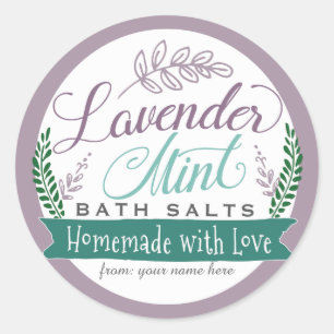 Lavender Mint Salt Étiquettes pour cadeau maison