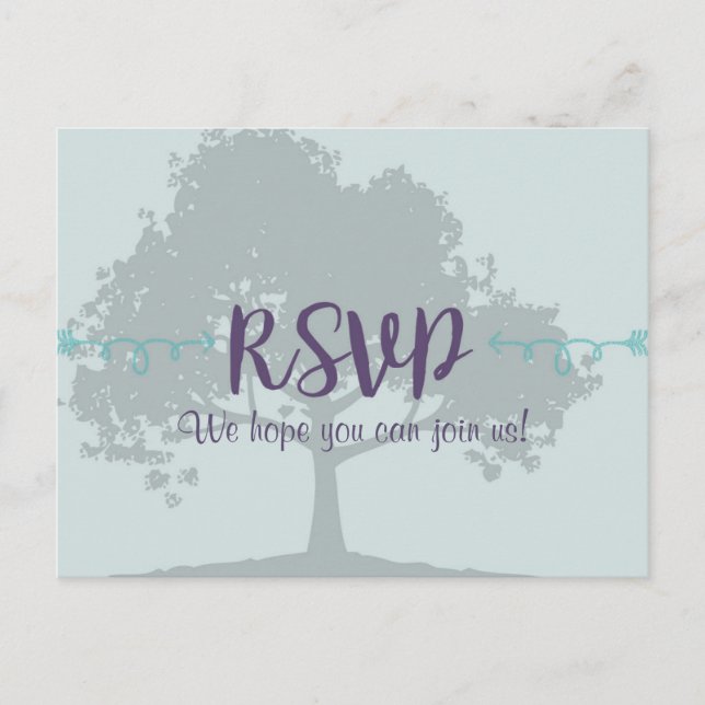 Lavender Mint Wedding RSVP Postcard Einladungspostkarte (Vorderseite)