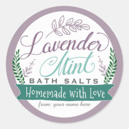 Lavender Minze Bath Salt Labels für hausgemachte G Runder Aufkleber