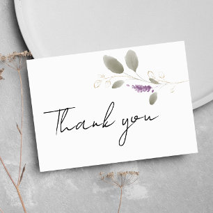 Lavender minze gold Aquarellblüte Vielen Dank Einladung