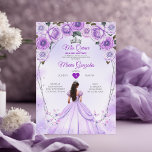 Lavender Mis Quince 15 Anos Crown Quinceañera Einladung<br><div class="desc">Quinceañera Lila Lavendel Silver Crown Einladung Mis Quince 15 Anos,  16. Geburtstag, </div>