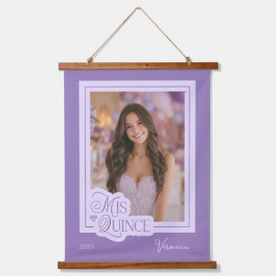Lavender Mis Quince Quinceñera Foto Wandteppich Mit Holzrahmen