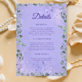 Lavender Mist Garden Détails de mariage Carte
