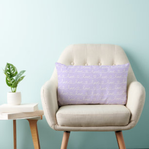 LAVENDER MIT WEISSER SKRIPT LIEBE & HERZ LENDENKISSEN