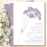 Lavender Modern Floral Baby Dusche Einladung<br><div class="desc">Schöne Babydusche mit einem Set aus der Lavendel-Blume auf weißem Hintergrund. Der Rücken ist mit einer eleganten,  floralen Rückenlehne ausgestattet,  die für eine besondere Touch sorgt.</div>