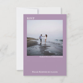 Lavender Modern Simple Minimalistisch Foto Wedding RSVP Karte
