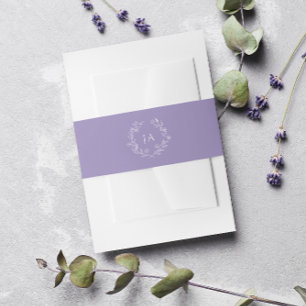 Lavender Monogram Wedding Einladungsbanderole