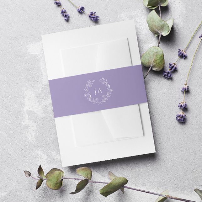 Lavender Monogram Wedding Einladungsbanderole (Von Creator hochgeladen)