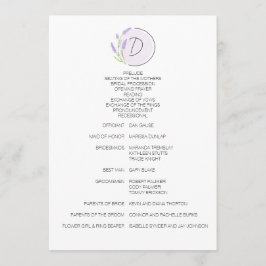 Lavender Monogram Wedding Programm