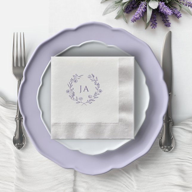 Lavender Monogram Wedding Serviette (Von Creator hochgeladen)