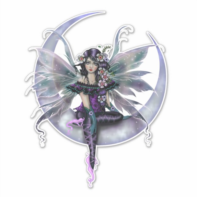 Lavender Moon Fairy Art von Molly Harrison Aufkleber (Vorderseite)