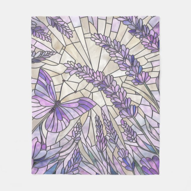 Lavender Morning Bliss - Mosaikkunst Fleecedecke (Vorderseite)