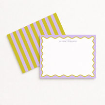 Lavender & Mustard Wavy Border Note Card
