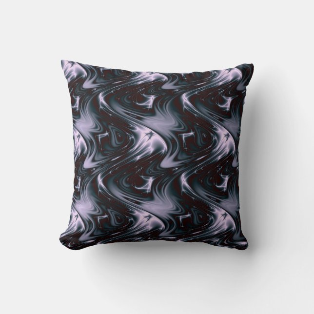 Lavender Mute Waves of Beauty Fraktal Kissen (Vorderseite)