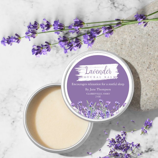 Lavender Natural Balm Étiquette (Créateur téléchargé)