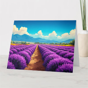 Lavender Nature Illustration Wasserfarbe Zeichnend Karte