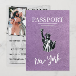 Lavender New York City Passport Save the Date