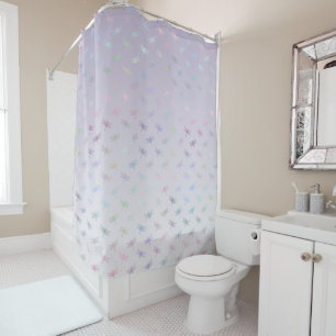 Lavender Ombre Rainbow Dragonfis Duschvorhang