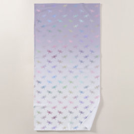Lavender Ombre Rainbow Dragonflies Strandtuch