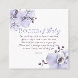 Lavender Orchid Bücher für Baby-Anfragekarte Begleitkarte