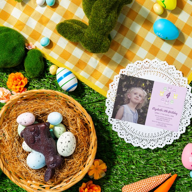 Lavender Oster 4. Geburtstag Einladung (Von Creator hochgeladen)
