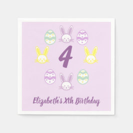 Lavender Oster 4. Geburtstag Serviette