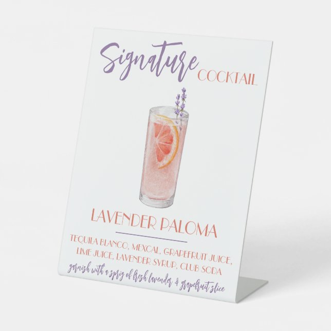 Lavender Paloma Signature Cocktail Recipe Sockelschild (Vorderseite)
