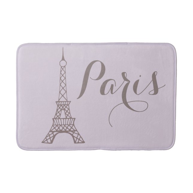 Lavender Paris Eiffel Tower Badematte (Vorderseite)