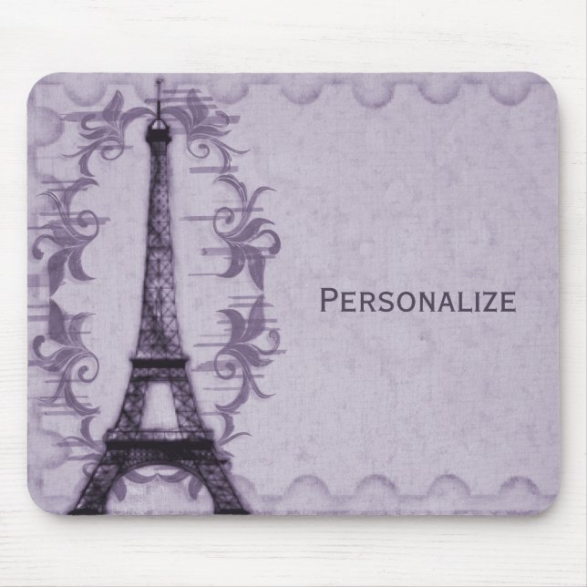 Lavender Paris Grunge Mousepad (Vorne)