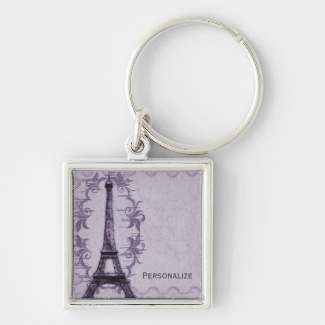 Lavender Paris Grunge Schlüsselanhänger (Vorne)