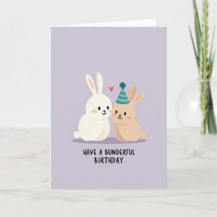 Lavender Party-Hasen-Geburtstagskarte Karte