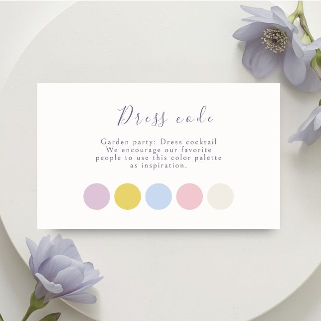 Lavender Pastel Floral Script Wedding Attire Begleitkarte (Von Creator hochgeladen)