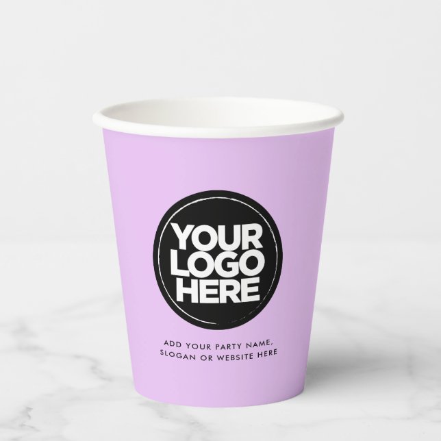 Lavender Pastel Pink | Personalisiertes Logo und T Pappbecher (Vorderseite)