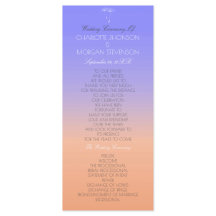 Lavender Peach Pastel Ombre Programme de mariage