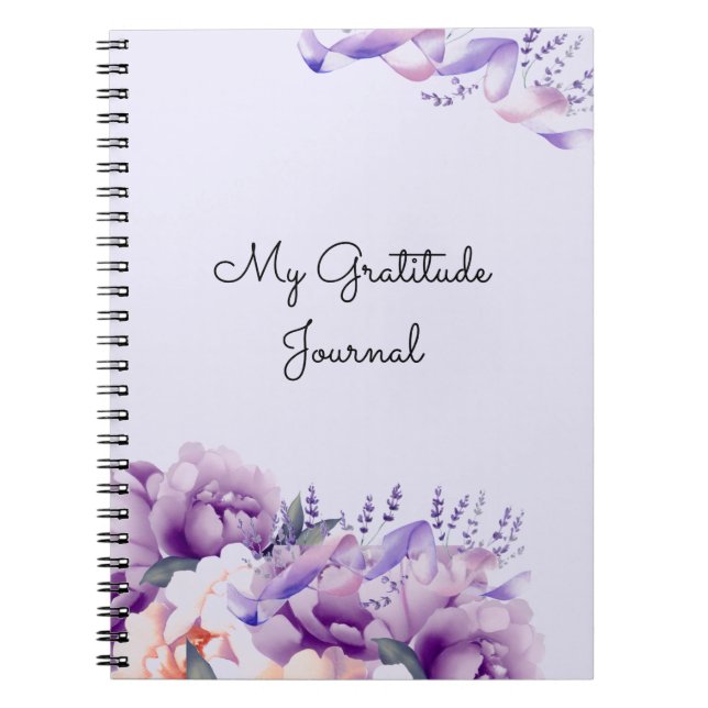 Lavender Peonies Gratitude Journal Carnet (Devant)