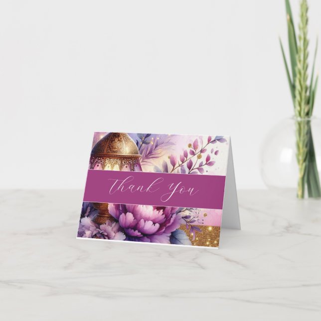 Lavender Peonies Light Watercolor Thank You Dankeskarte (Vorderseite)